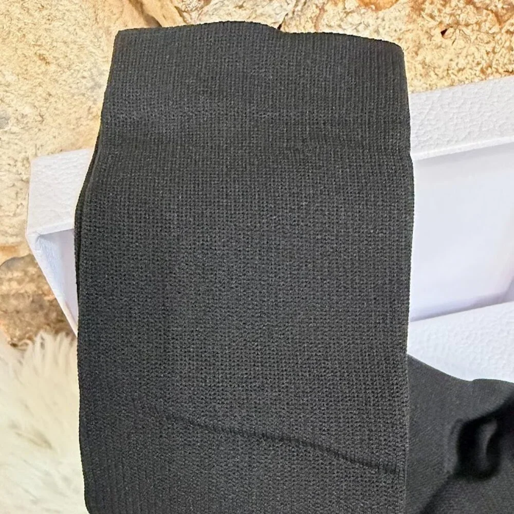 Black Knitted Support Unisex Compression Socks Calf Length 1 Pair
